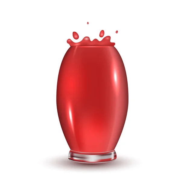 Illustration Réaliste Verre Vin Avec Jus Rouge — Image vectorielle