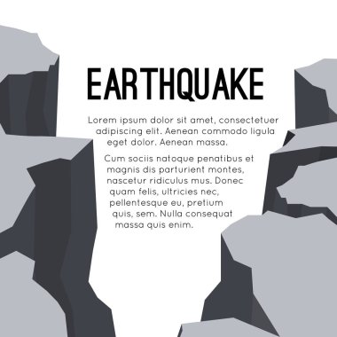 Deprem ve mesaj için boşluk içeren düz kart. Ayırır ve 