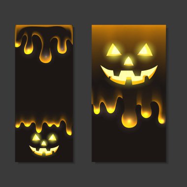 Dikey cadılar bayramı pankartları, kriko lamba ve akarsu.