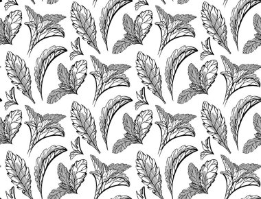 Sade bitkisel şablon, stevia ve naneli. Natur.