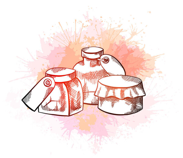 Естественная аптека. Эскиз неоновой иллюстрации флакона с этикетками, штрихами и акварельными брызгами. Здравоохранение и медицина. Векторные объекты для гравировки этикеток, карточек, баннеров и вашего творчества
.