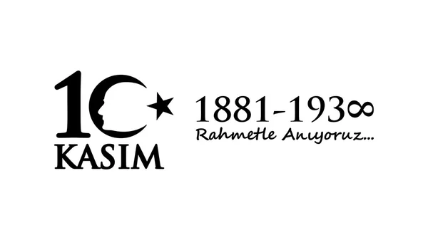 10 novembre Ataturk Commemoration Day e Atatrk week . — Vettoriale Stock