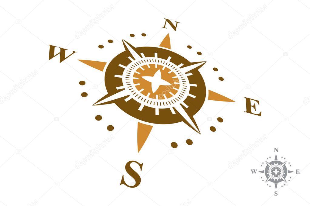 Vector Compass Logo isolated on white background.