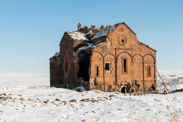 Ani 废墟教科文组织世界遗产名单上。卡尔斯土耳其，2 月 2017. — 图库照片
