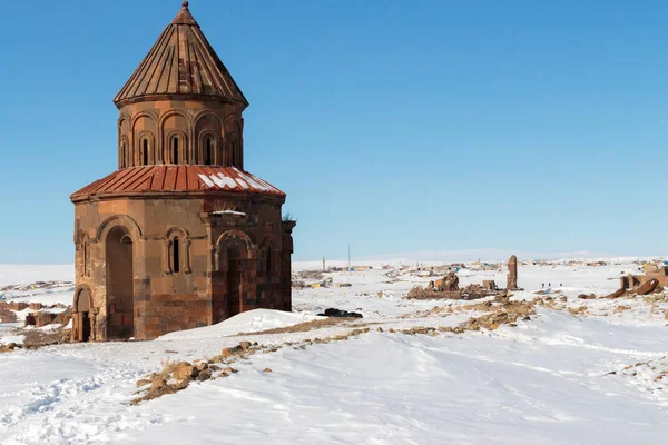 Rovine di ani nella Lista del Patrimonio Mondiale dell'UNESCO. Kars Turchia, febbraio 2017 . — Foto Stock