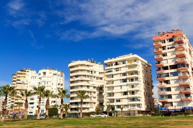 Bina Modern apartmanın dış ve şehir hayatı, gayrimenkul,