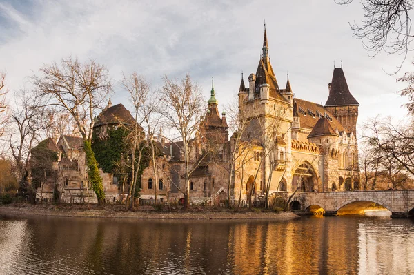 Vajdahunyads slott är ett slott i Budapests stadspark, Ungern — Stockfoto