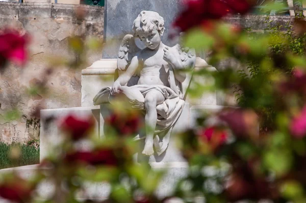 Rzeźby anioła na ulicy, w centrum starego miasta Noto, Sycylia — Zdjęcie stockowe