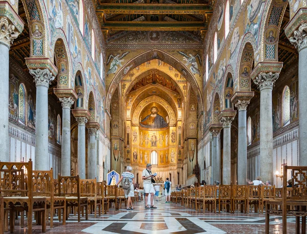İç Montreale Katedrali veya Duomo di Monreale Palermo, Sicilya, İtalya