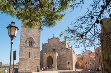 Ana Katedrali Erice, Trapani eyaletinde bir bakış. Sicilya, İtalya