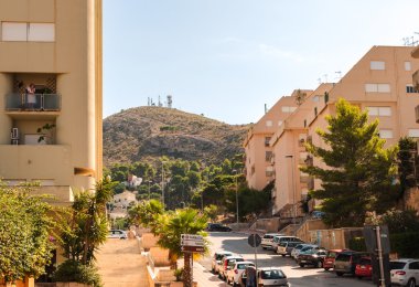 Erice hill şehir Sicilya bölgesindeki Trapani dan görünüm
