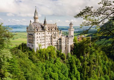 Neuschwanstein Şatosu Fussen güneybatı Bavaria, Almanya için yakınında.