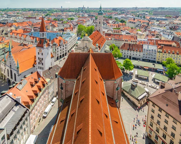 Vista panorámica de la arquitectura del casco antiguo de Munich, Baviera, Alemania — Foto de Stock