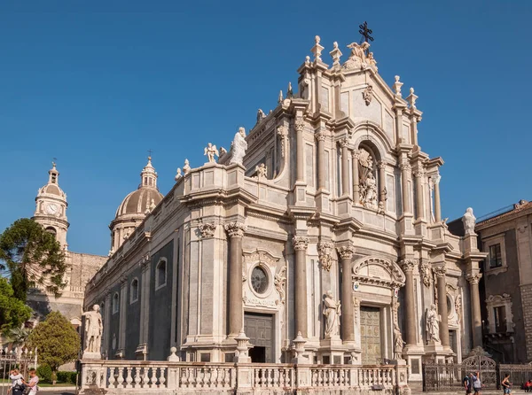 Piazza Duomo of Kathedraal plein met de kathedraal van Santa Agatha of Catania duomo Catania — Stockfoto