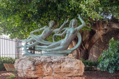 Arethusa ve Alte'nin Syracuse, Sicilya Ortygia Adası üzerinde güzel bronz heykeli