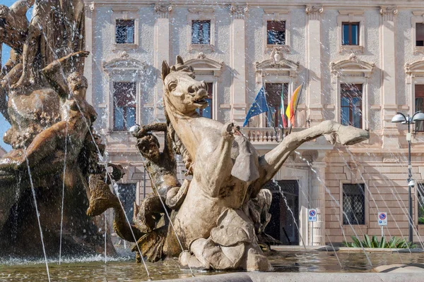 The fountain on the square Archimedes in Syracuse.