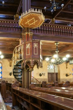 Macaristan, Budapeşte 'deki Büyük Sinagog veya Tabakgasse Sinagogu' nun İçi