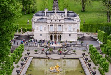 Linderhof sarayıdır Schloss Almanya, güneybatı Bavyera