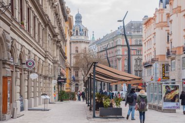 Budapeşte, Macaristan 'da sokak manzarası.