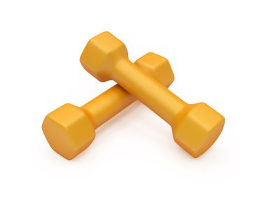 Beyaz arka plan üzerinde 3d render izole halter