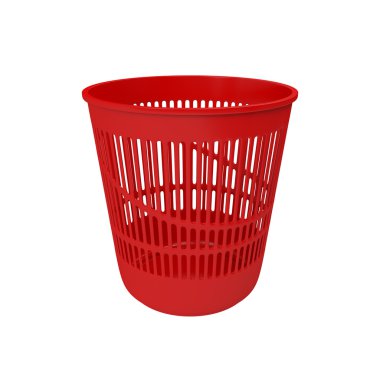 Beyaz izole boş çöp kutusu