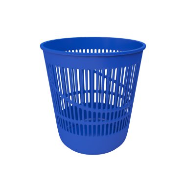 Beyaz izole boş çöp kutusu