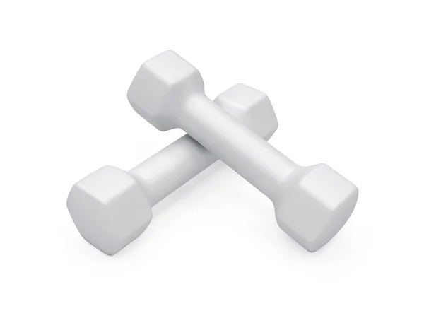 Dumbbell isolated on white background, 3D rendering — Stock Photo, Image