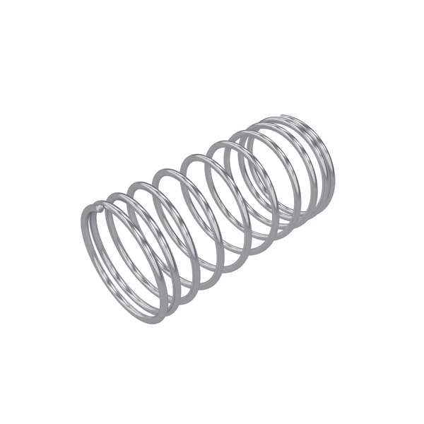 Металева пружина ізольована на білому, 3D рендеринг — стокове фото