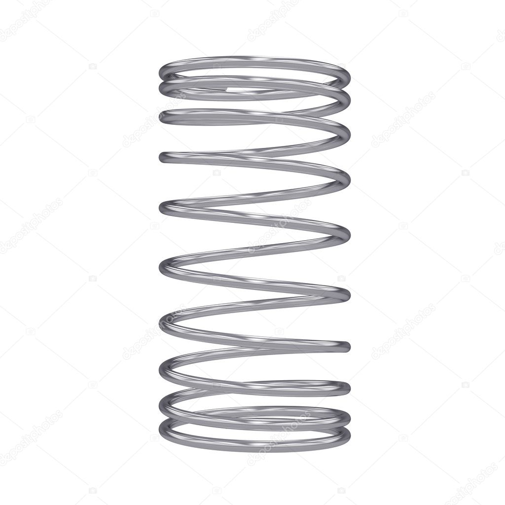 Metal spring isolated on white, 3D rendering