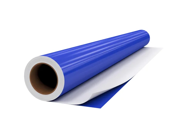 PVC rulo film, göl kenarında beyaz arka plan üzerinde 3d render