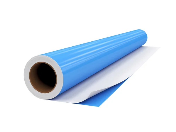 PVC rulo film, göl kenarında beyaz arka plan üzerinde 3d render