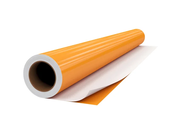 PVC rulo film, göl kenarında beyaz arka plan üzerinde 3d render