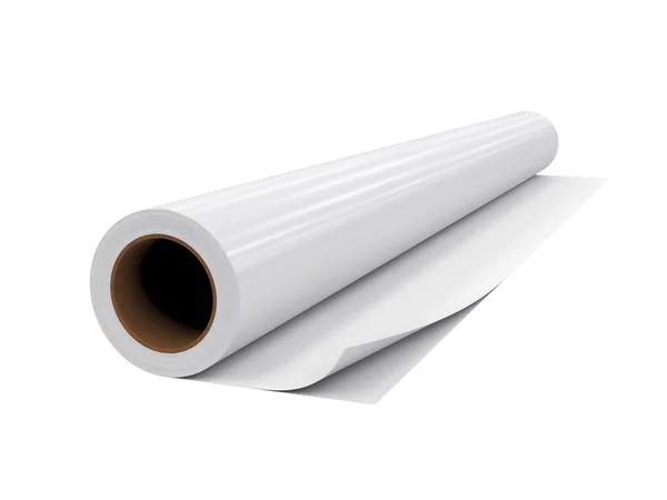 PVC rulo film, göl kenarında beyaz arka plan üzerinde 3d render