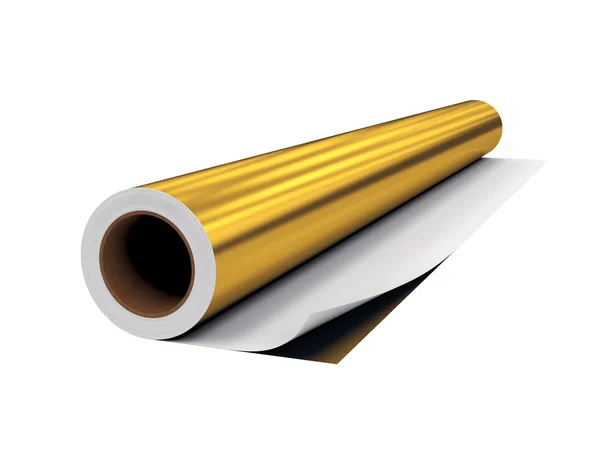 PVC rulo film, göl kenarında beyaz arka plan üzerinde 3d render