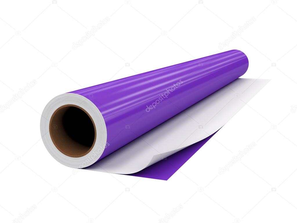 roll PVC film, Isolated on White Background, 3D rendering