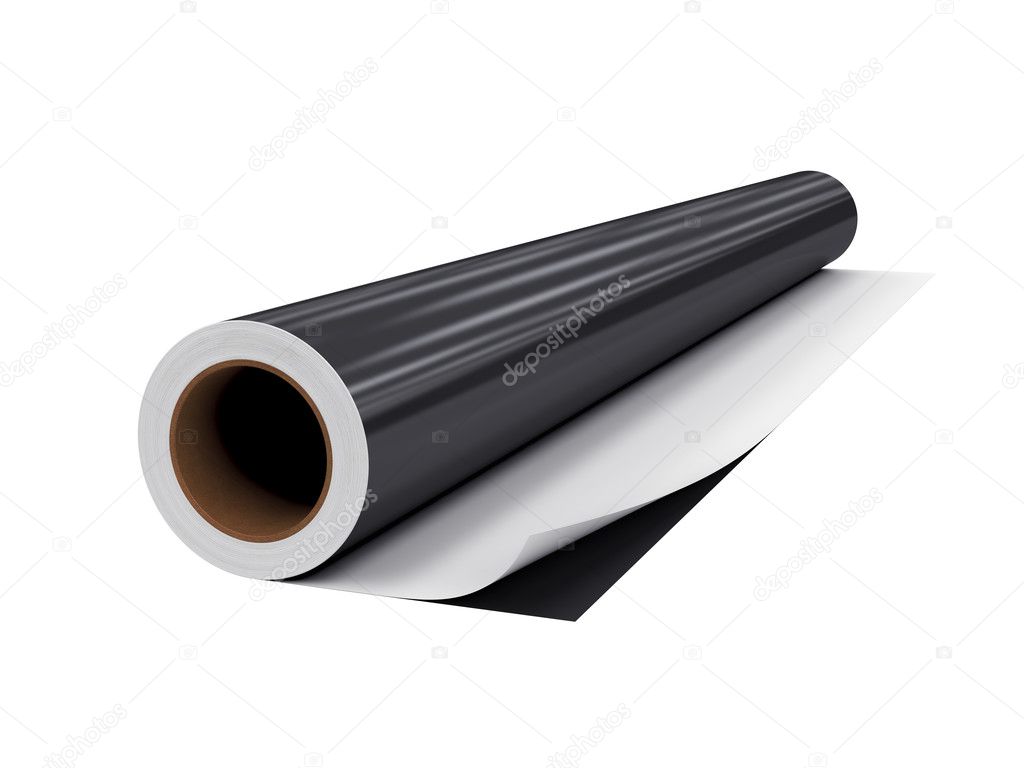 roll PVC film, Isolated on White Background, 3D rendering