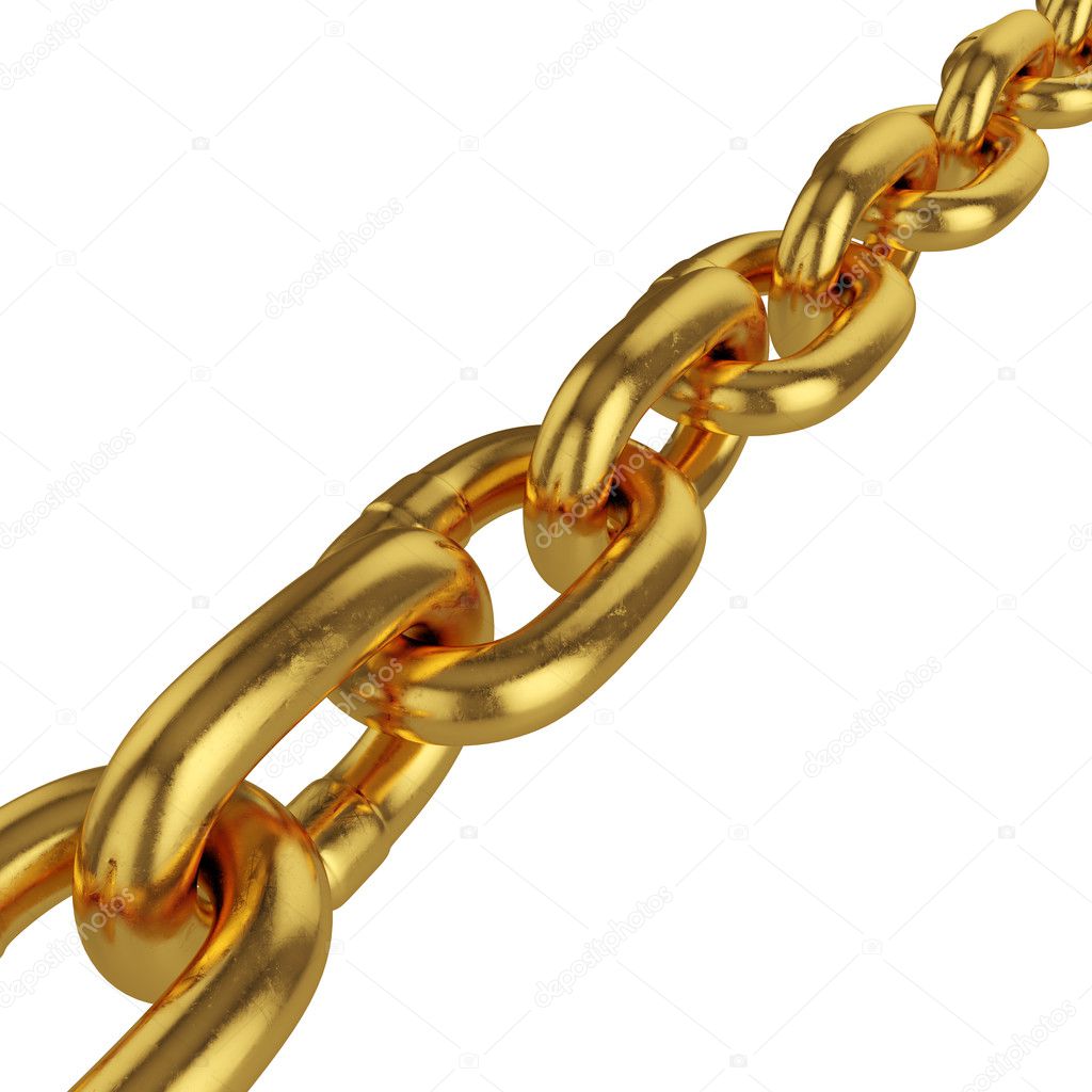  chain isolated on a white background, 3D rendering