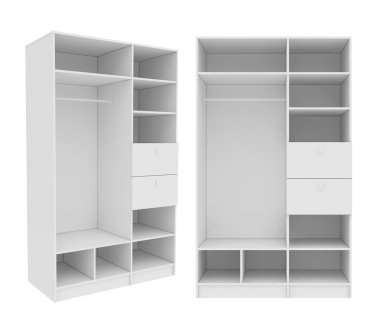 dolap Isolated beyaz arka plan üzerinde 3d render