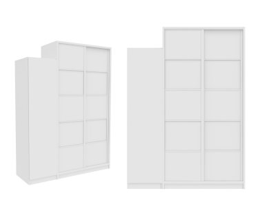 dolap Isolated beyaz arka plan üzerinde 3d render