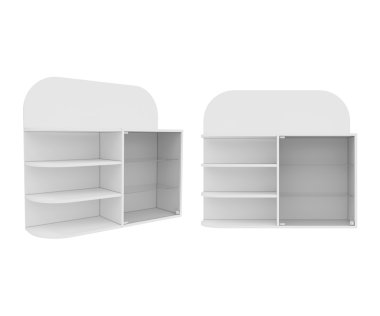 dolap Isolated beyaz arka plan üzerinde 3d render