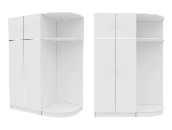 Wardrobe Isolated on White Background, 3D rendering — Stock Photo, Image
