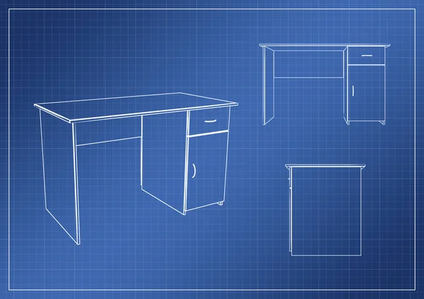 Tabla sobre plano de papel, representación 3D — Foto de Stock