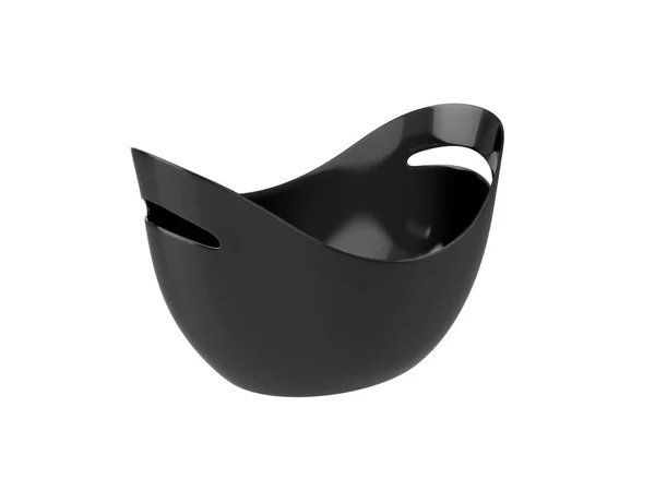 Balde de plástico oval isolado no fundo branco, renderização 3D — Fotografia de Stock