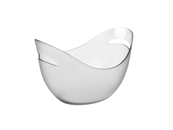 Balde de plástico oval isolado no fundo branco, renderização 3D — Fotografia de Stock