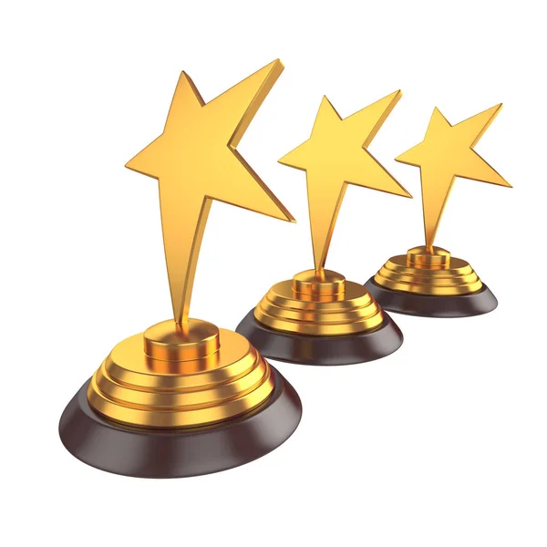 Star award isolerade på vit bakgrund, 3d-rendering — Stockfoto