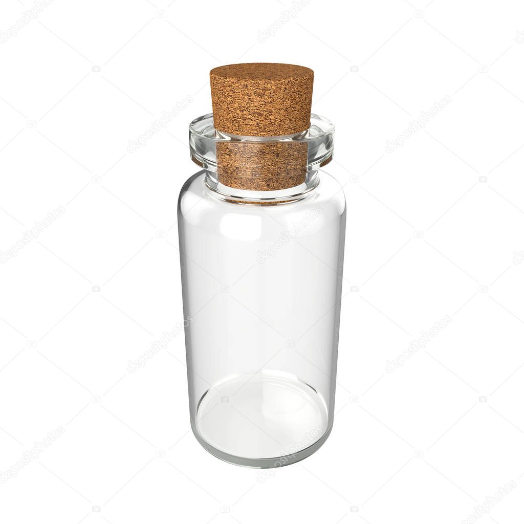 Bottle potion Isolated on White Background, 3D rendering
