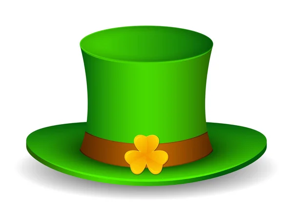 Saint Patricks hat with clover. Isolated on white background. Vector Illustration, eps 10. — Stock Vector