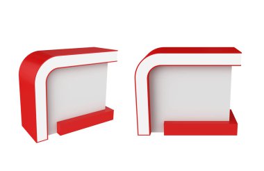 Resepsiyon beyaz arka planda, 3D görüntüleme. Görüntü