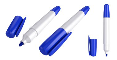 Açık ve kapalı işaretler beyaz, üç boyutlu görüntüleme. Görüntü