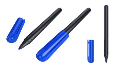 Açık ve kapalı işaretler beyaz, üç boyutlu görüntüleme. Görüntü